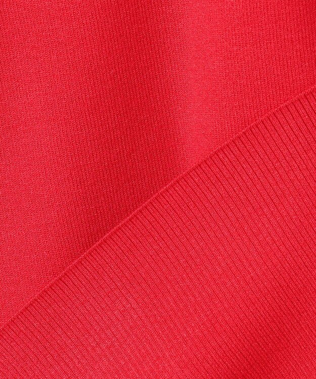 #Newans 【洗える】ファインボタンＶネックカーディガン レッド