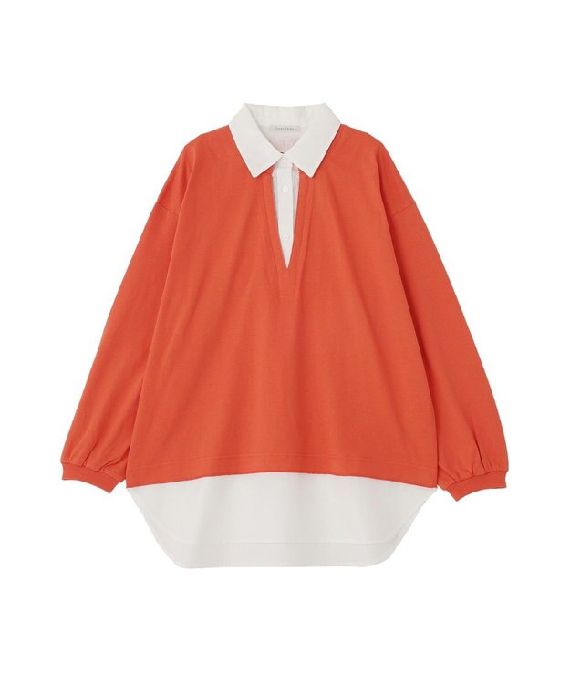Green Parks 衿レイヤードッキングチュニック Orange