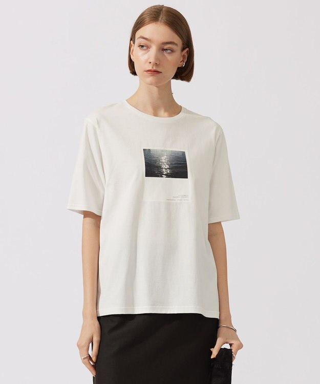 ICB 【接触冷感・UVケア・洗える】ロゴＴＥＥ カットソー フォト×オフホワイト系