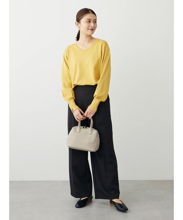 Green Parks アルガンオイル配合　Ｖネックプルオーバー Yellow