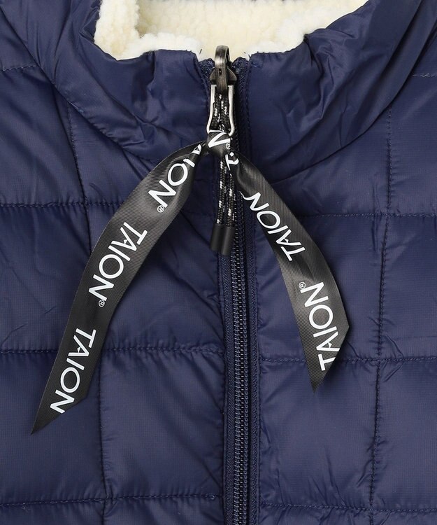 UNFILO 【120-150cm】TAION リバーシブルボア ダウンジャケット(UNISEX) ネイビー×アイボリー