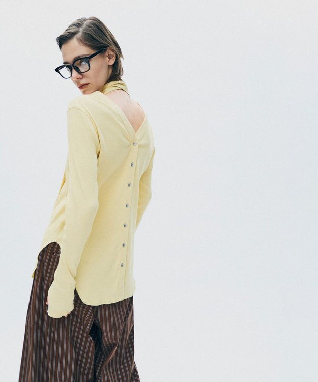 uncrave ヴィンテージリブ 2WAYトップス クリームイエロー（WEB限定カラー)