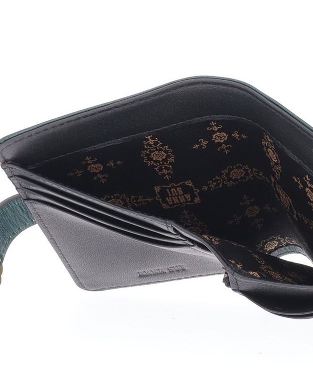 ANNA SUI ロジェ 内ファスナーミニ財布 グリーン