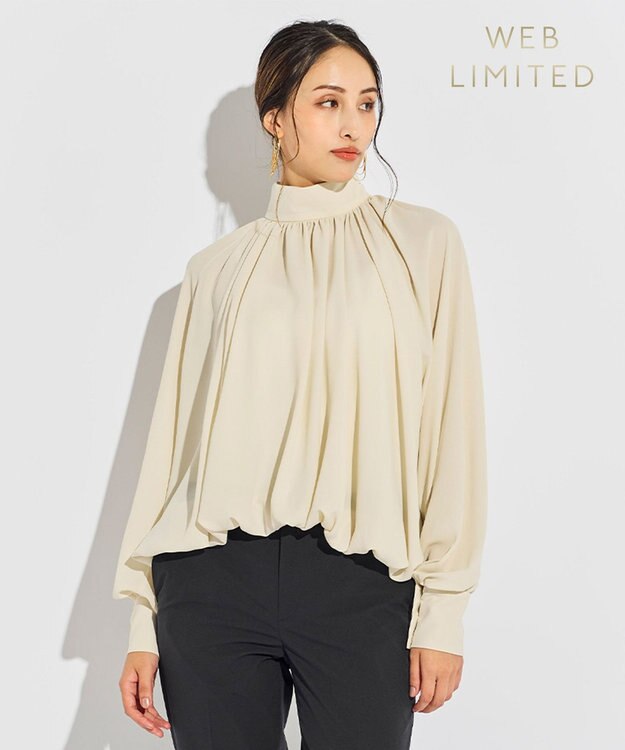 BEIGE， 【WEB限定】DION / ギャザーブラウス Sand