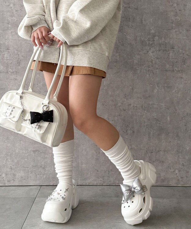 WEGO 【SMLサイズ展開】パーツ付き厚底ラバーサンダル ホワイト