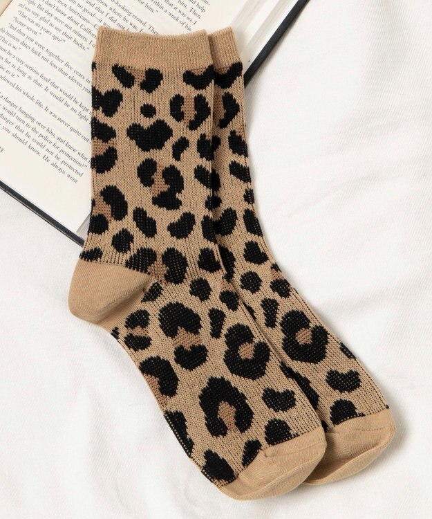 WEGO ジャガードアニマルソックス ベージュ