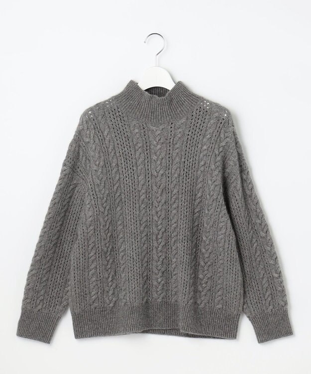 自由区 S 【SHIHOさん着用】ラメフォックスケーブル ニット グレー