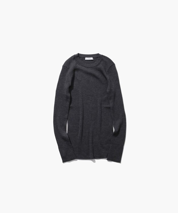 ATON WOOL CASHMERE SILK | クルーネックセーター CHARCOAL GRAY