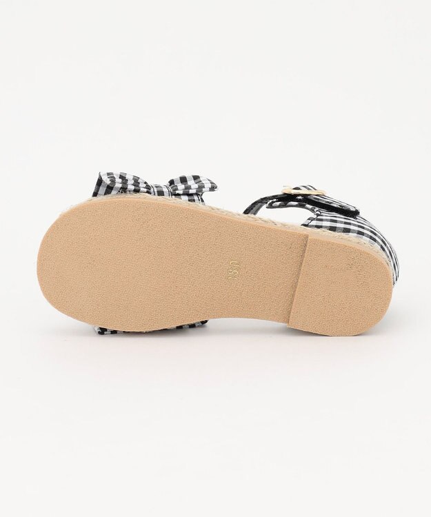 ANY KIDS パール フリル サンダル ギンガムチェック