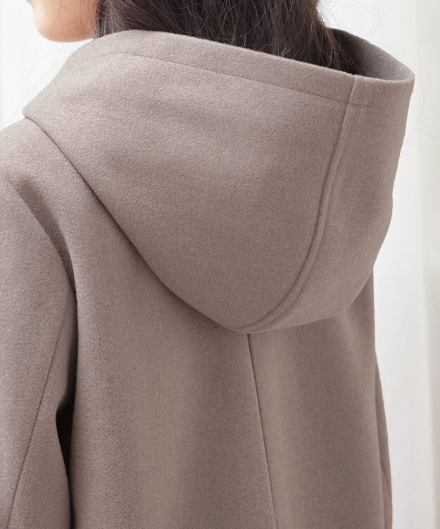 Tiaclasse フーデットショートコート モカ