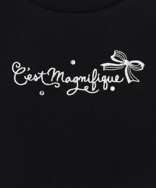 ANY KIDS 袖ギンガム 七分袖 Tシャツ ブラック×ブラックギンガム