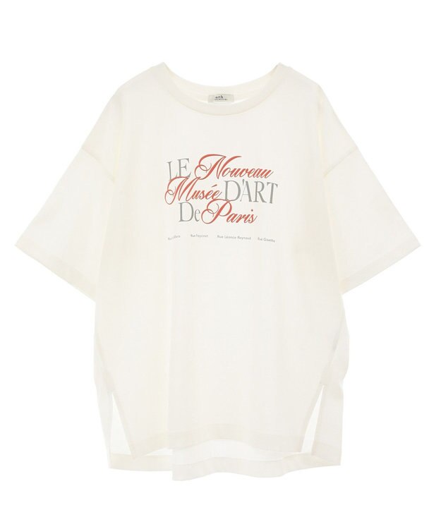 earth music&ecology Ｌｅ　ｎｏｕｖｅａｕスリットＴ Off White