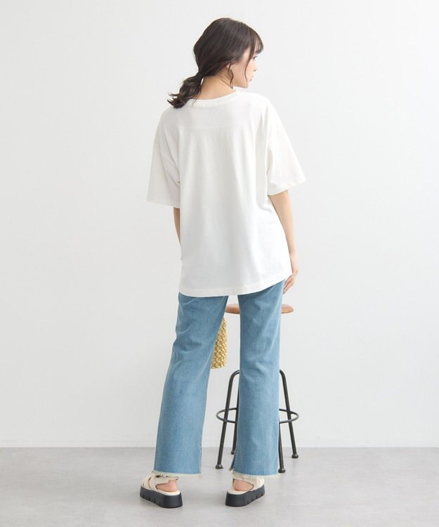 earth music&ecology Ｌｅ　ｎｏｕｖｅａｕスリットＴ Off White