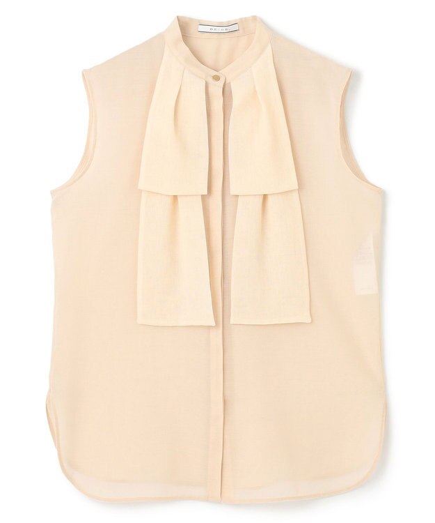 BEIGE， 【洗える】MOYE / シアーウールビックボウタイブラウス Ecru