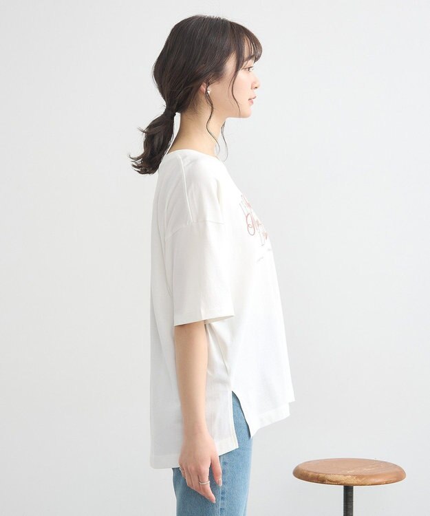 earth music&ecology Ｌｅ　ｎｏｕｖｅａｕスリットＴ Off White