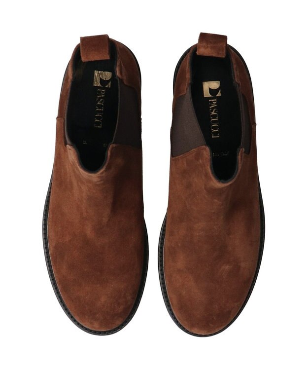 INTER-CHAUSSURES 【PASCUCCI】ラウンドトウベーシックサイドゴアブーツ ブラウンスウェード