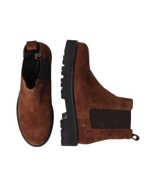 INTER-CHAUSSURES 【PASCUCCI】ラウンドトウベーシックサイドゴアブーツ ブラウンスウェード