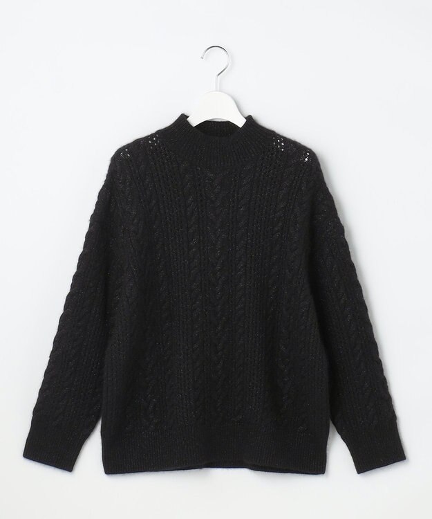 自由区 S 【SHIHOさん着用】ラメフォックスケーブル ニット ブラック