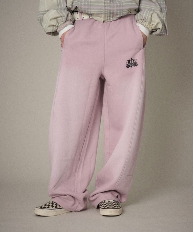 WEGO 【ユニセックス着用ITEM/ウエストゴム】ロゴスウェットパンツ ピンク