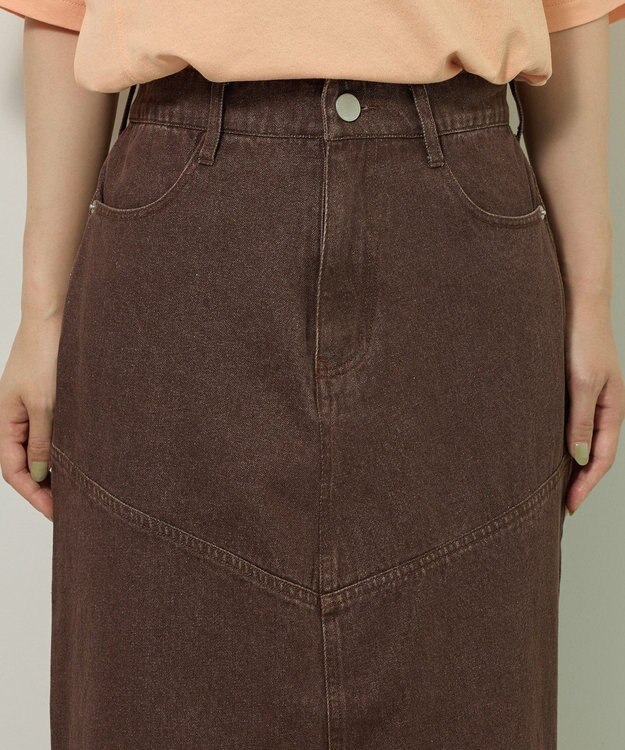 Green Parks デニムタイトロングスカート Brown