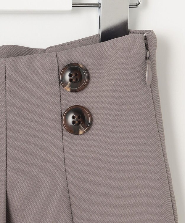 Feroux 【洗える】タックストレート スカート ライトグレー系