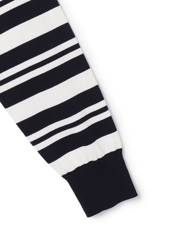 23区 L 【先行予約】プレミアムビオコットン ポケット ボーダー カーディガン ネイビー×オフ