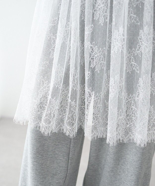earth music&ecology チュールヘムキャミソール Off White