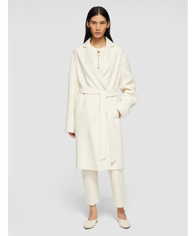 JOSEPH 【FOUNDATIONS】ダブルフェイスカシミヤ　ラップコート Ivory