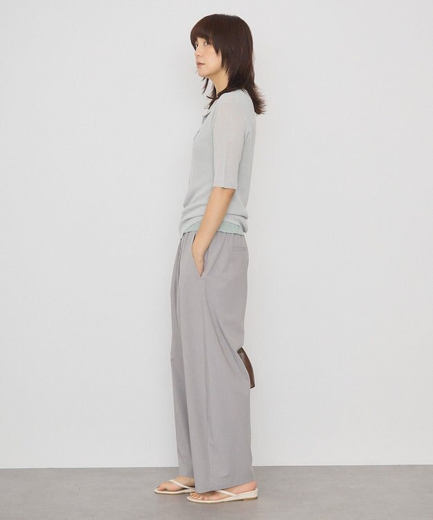 AMERICAN HOLIC 【2点セット】シアーリブヘンリーネックニット＋タンクトップ Light Gray