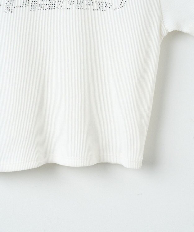 WEGO ラインストーンリブちびT ホワイト