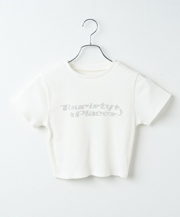 WEGO ラインストーンリブちびT ホワイト