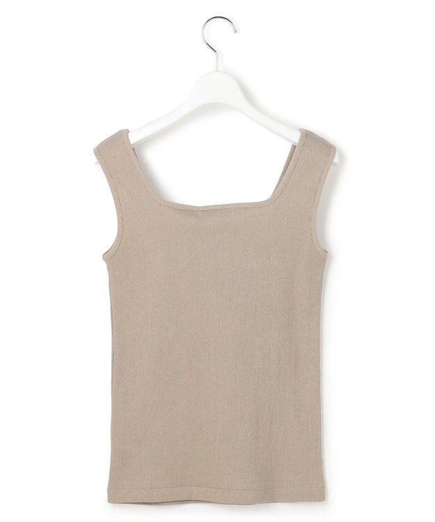 ICB L 【WEB限定カラーあり】 ブロードステッチリブ タンクトップ ブラウンラメ