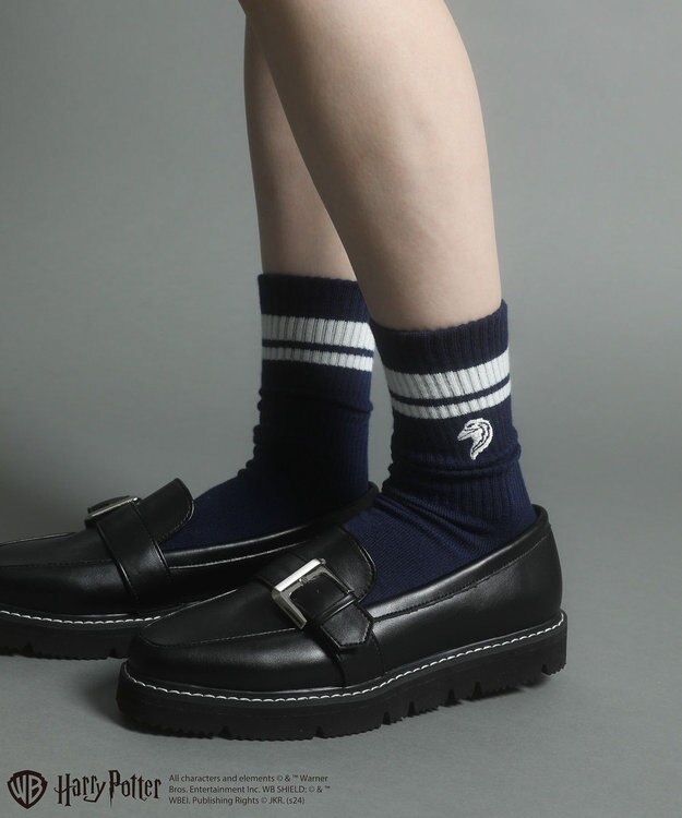 Green Parks ハリー・ポッター／ワンポイント刺繍ソックス Navy