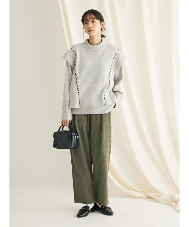 CRAFT STANDARD BOUTIQUE ハンドステッチニットプルオーバー Gray Mixture