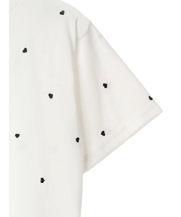 Green Parks ・Ｄｏｕｂｌｅ　Ｆｌａｇｓ　ハート刺繍ＴＥＥ Off White