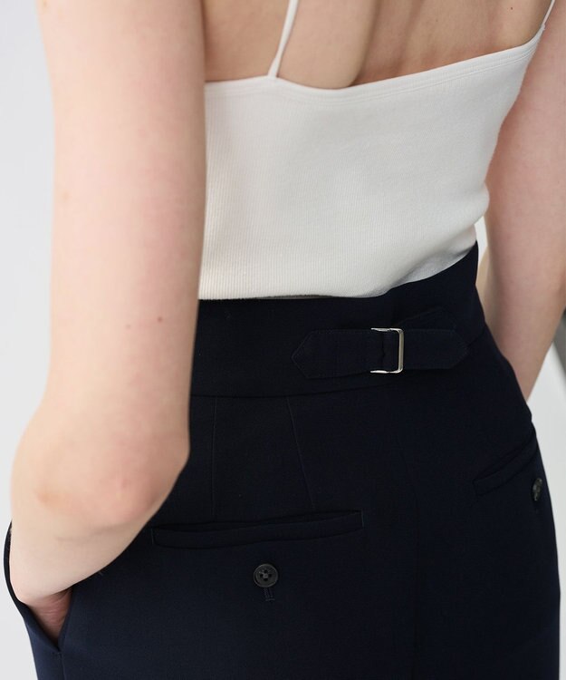 uncrave 【防シワ・洗濯機洗い可】ウォッシャブル ダブルクロス ワイドパンツ ネイビー