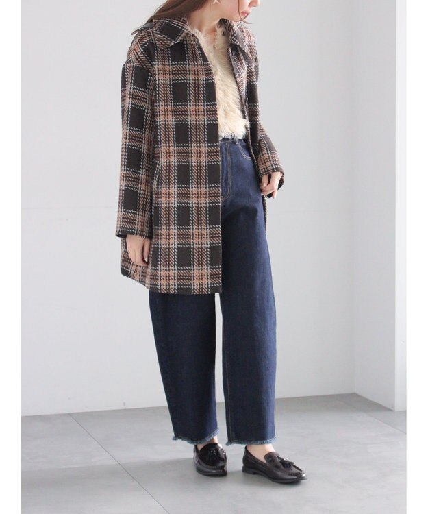 Te chichi ロービングチェックミドルコート《2025winter catalog item》 チャコールグレー