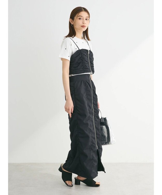 Green Parks ・ＥＬＥＮＣＡＲＥ　ＤＵＥ　シャーリングＷーＺＩＰスカート Black