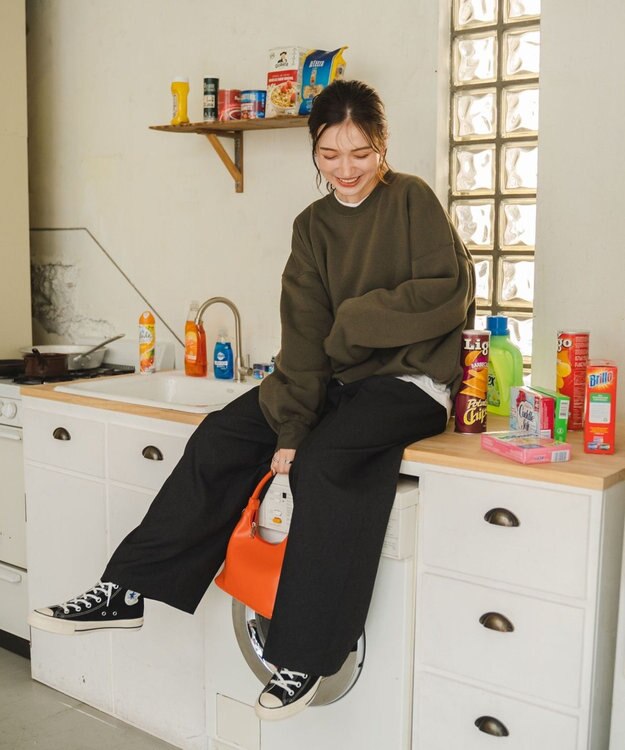 WEGO 【ユニセックス着用/MLXLサイズ展開/新色追加/裏起毛】スウェットプルオーバー カーキ