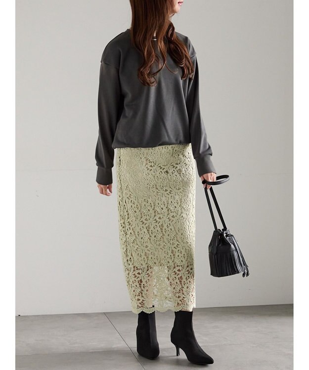 Te chichi プレート付き裏毛PO チャコールグレー