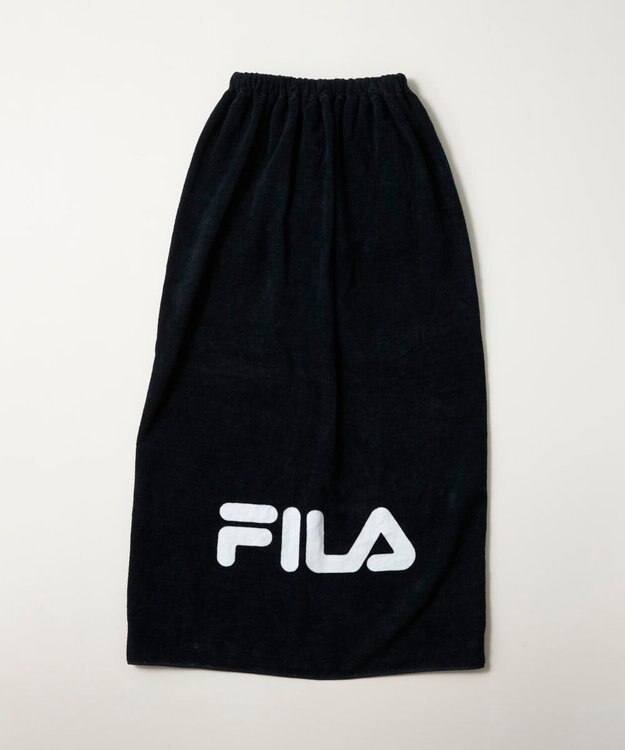 OP／FILA 【FILA】ブランドロゴ綿ガーゼ巻きタオル ブラック