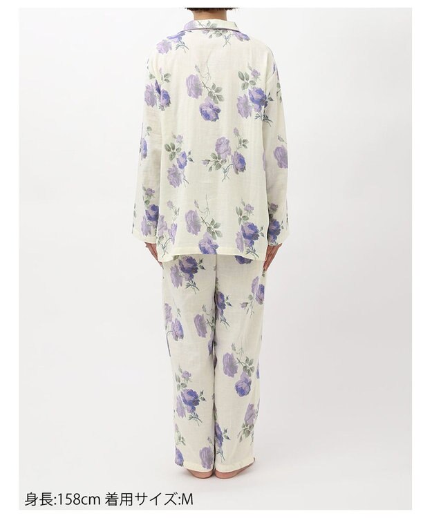 Wing パジャマ 長袖 長ズボン 綿100%(本体) 二重ガーゼ レディース EP5073 ウイング／ワコール クリーム