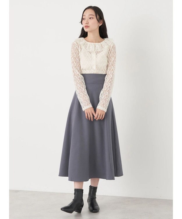 earth music&ecology ポコポコレースブラウス Ivory