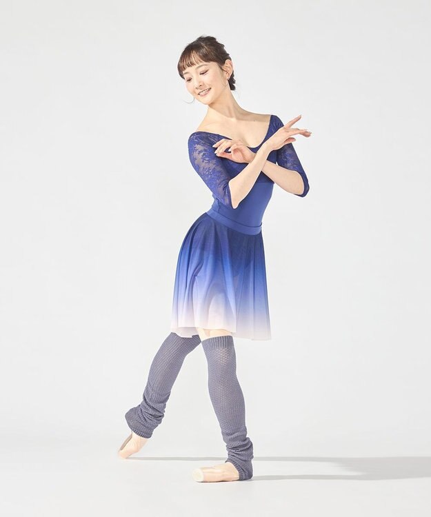 Chacott ６分袖レオタード ネイビー