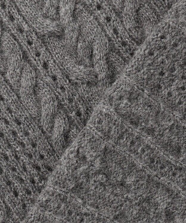 自由区 S 【SHIHOさん着用】ラメフォックスケーブル ニット グレー