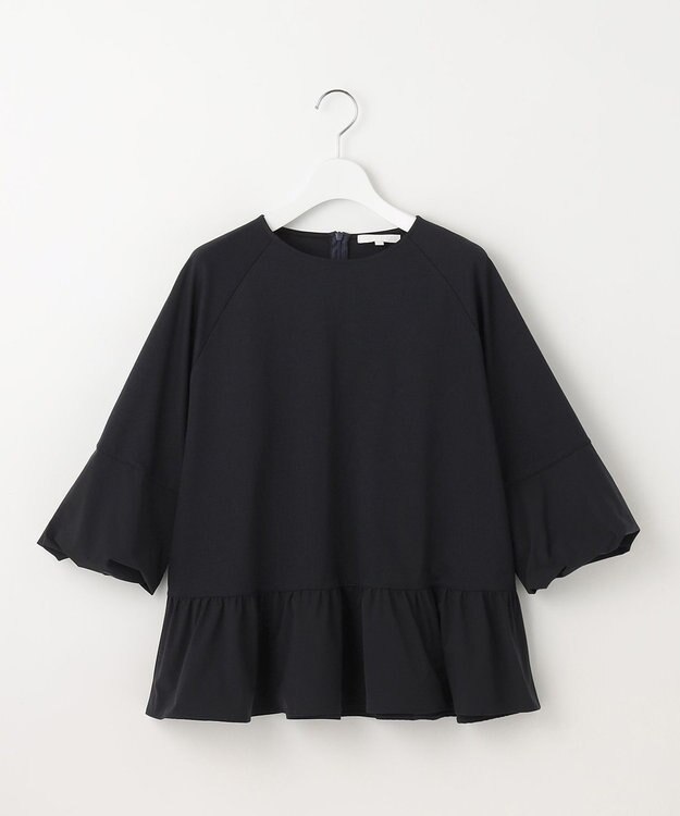 自由区 L クリアコットンポンチペプラム カットソー ネイビー