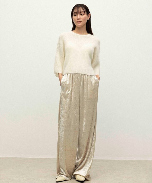 NAVE 【ReNAVE】クラッシュベロア パンツ ライトベージュ系