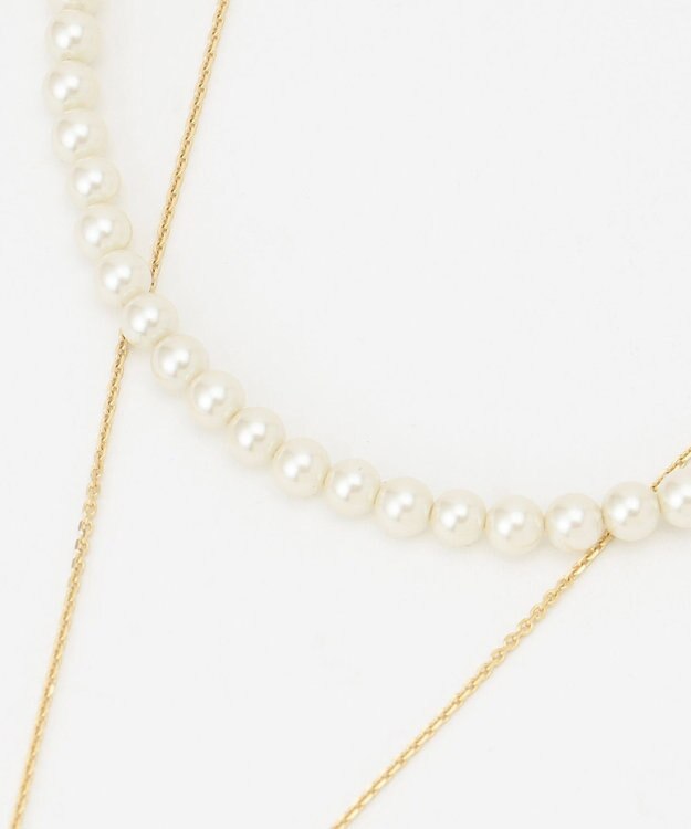 J.PRESS LADIES 【3WAY】 パールコイン 2連 ネックレス ゴールド系