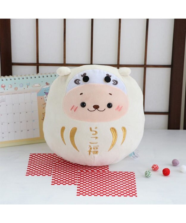 Mother garden しろたん お座り らっこいぬ 白だるま 《らこ福》 ぬいぐるみ 20cm お座りぬいぐるみ ぬいぐるみ マスコット お座り だるま 縁起物 お正月 新年 あざらし アザラシ かわいい キャラクター マザーガーデン 白~オフホワイト