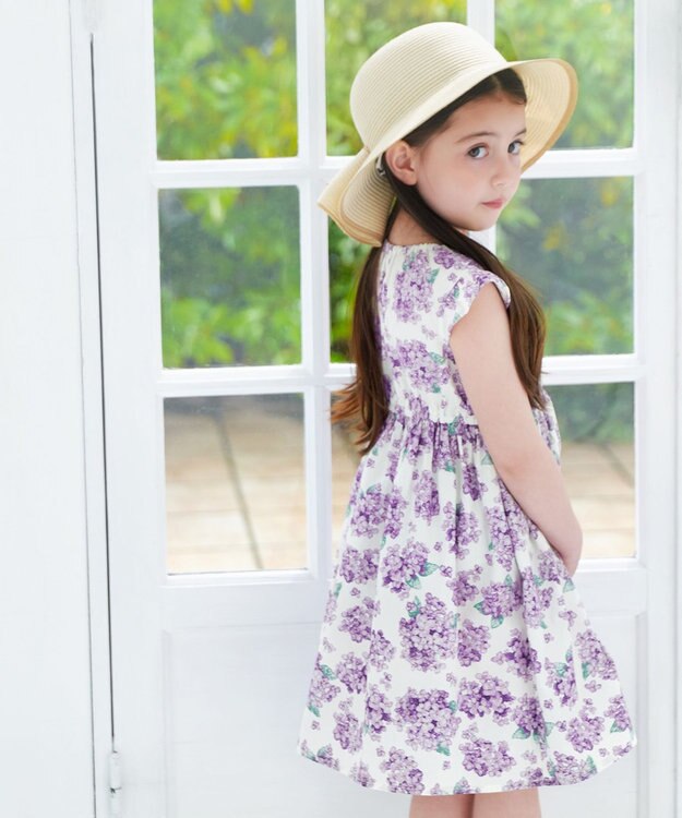 ANY KIDS 【WEB限定柄有】総柄 サマー ワンピース アジサイ